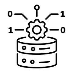 Well-designed line icon of database management 