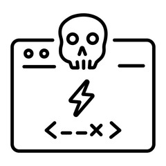 Check out line icon of cyberattack 