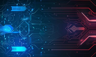 Abstract futuristic circuit board. High computer technology blue color background. Hi-tech digital technology concept. 