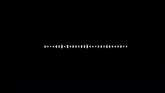 Abstract wave motion equalizer. Digital interface element. Seamless loop, Short simple audio spectrum element of sound vibration, seamless loop on black background.