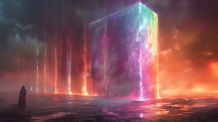 Mystical Neon: Techno Prism with Vibrant Colors