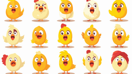 Cute chicken animal emotions tiny chicken with emoji