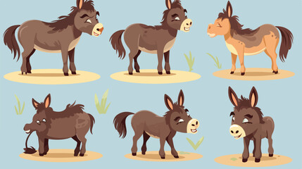 Cute donkey animal emotions tiny donkey with emoji co