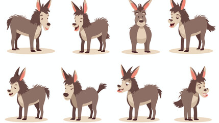 Cute donkey animal emotions tiny donkey with emoji co
