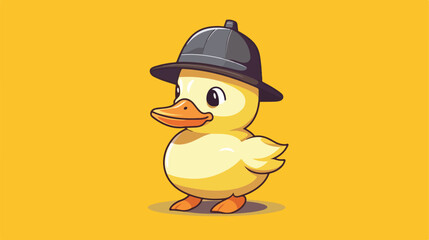 cute Duck wearing cap tiny small wild animal