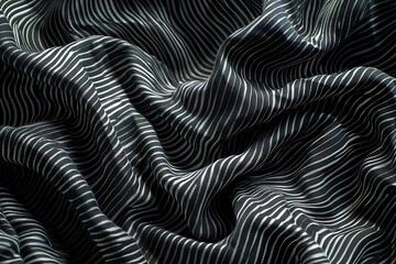 High-resolution crinkled fabric texture showcasing intricate wavy lines alongside minimalist geometric shapes for a professional look.