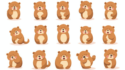 Cute grizzly bear animal emotions tiny teddy with emo