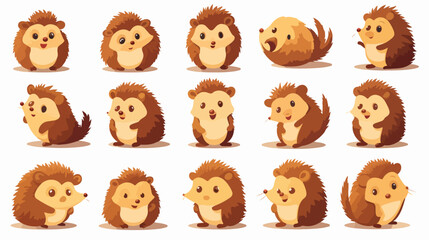 Cute hedgehog animal emotions tiny hedgehog with emoj