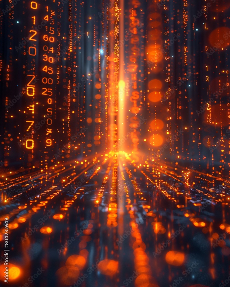 Poster orange tech eruption: 3d visualization of orange data lake and data pipeline