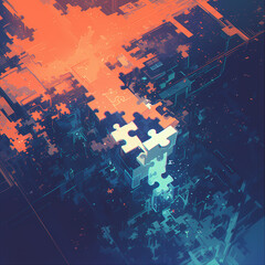 Unlock Your Potential with the Power of Problem Solving - An Abstract Art Puzzle Piece