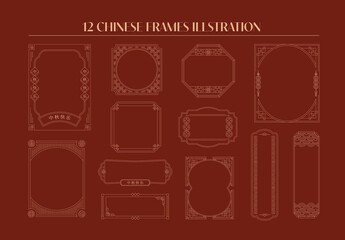 Chinese Frames Illustration Set