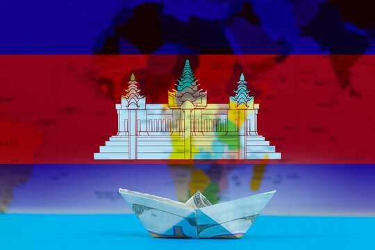 Sea transport of Cambodia concept, international transportation trade or imports, bulk carrier