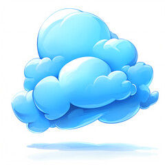 Luminous 3D Animated Cumulus Cloud in PNG Format with a Stylized Design for Creatives and Advertisers - obrazy, fototapety, plakaty