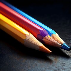 A vibrant pencil in different colors