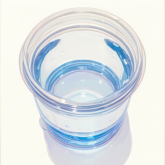 Transparent Container of Calming Aqua Hue Amidst Neutral Background