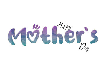 Happy Mother's Day lettering on a white background.  illustration.