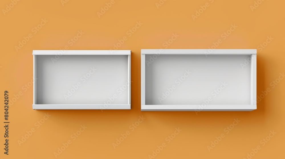 Poster a mockup of an open slide box with a sleeve. a realistic modern illustration of an empty carton pack