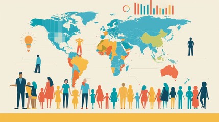 Infographics explaining the concept of population growth.