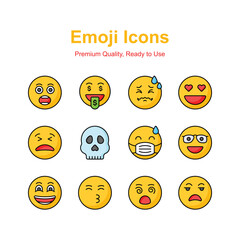 Obraz premium Get this carefully crafted emoji icon design, cute expressions vector