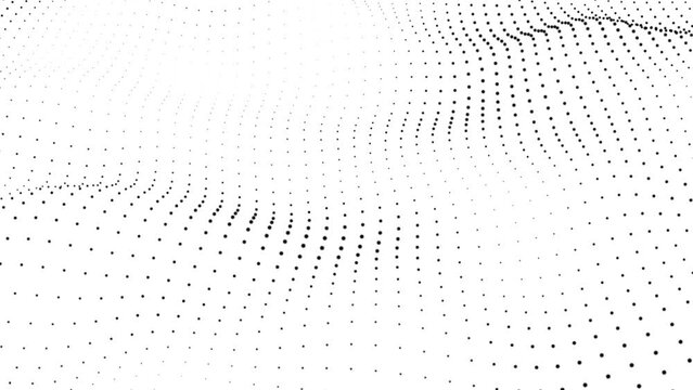 Abstract and technology dots wave background. Dot pattern with halftone effect. abstract wave technology white background with black color digital Dot background animation.