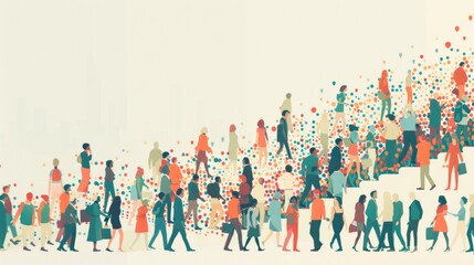 Naklejka premium Infographics explaining the concept of population growth.