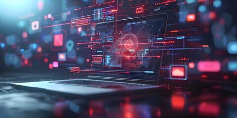 Adaptable Software Interface with Futuristic Aesthetic and Holographic Elements