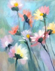 watercolor background with flowers