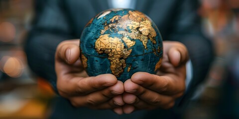 Hands Grasping the World Navigating Global Business Etiquette and Practices for Sustainable Progress