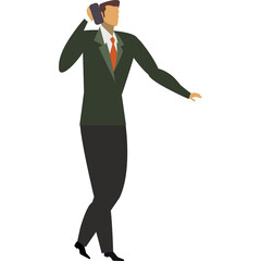 Business man talking phone vector icon isolated