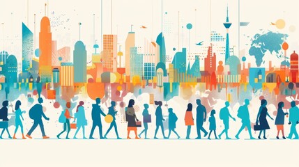 Infographics explaining the concept of population growth.