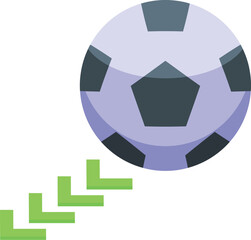 Soccer ball move icon isometric vector. Sport play. Game goal effect
