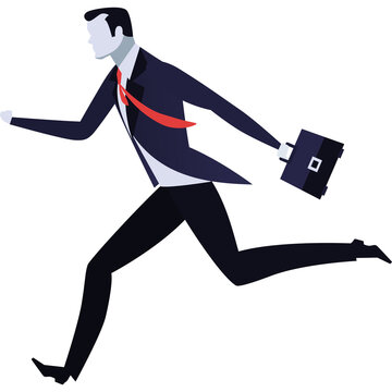 Vector boss flat busy businessman late icon