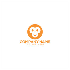 premium minimalism monkey vector logo icon illustration design
