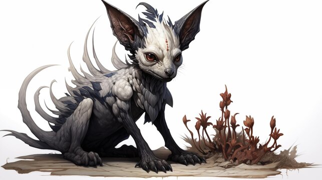 Illustration of the Chupacabra on a White Background