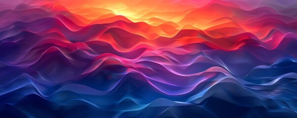 Fototapeta premium Abstract background with red, blue and orange waves. 