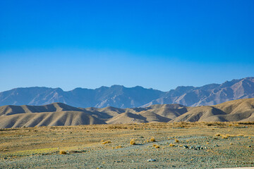 Baiyin City, Gansu Province-Gobi scenery against the blue sky