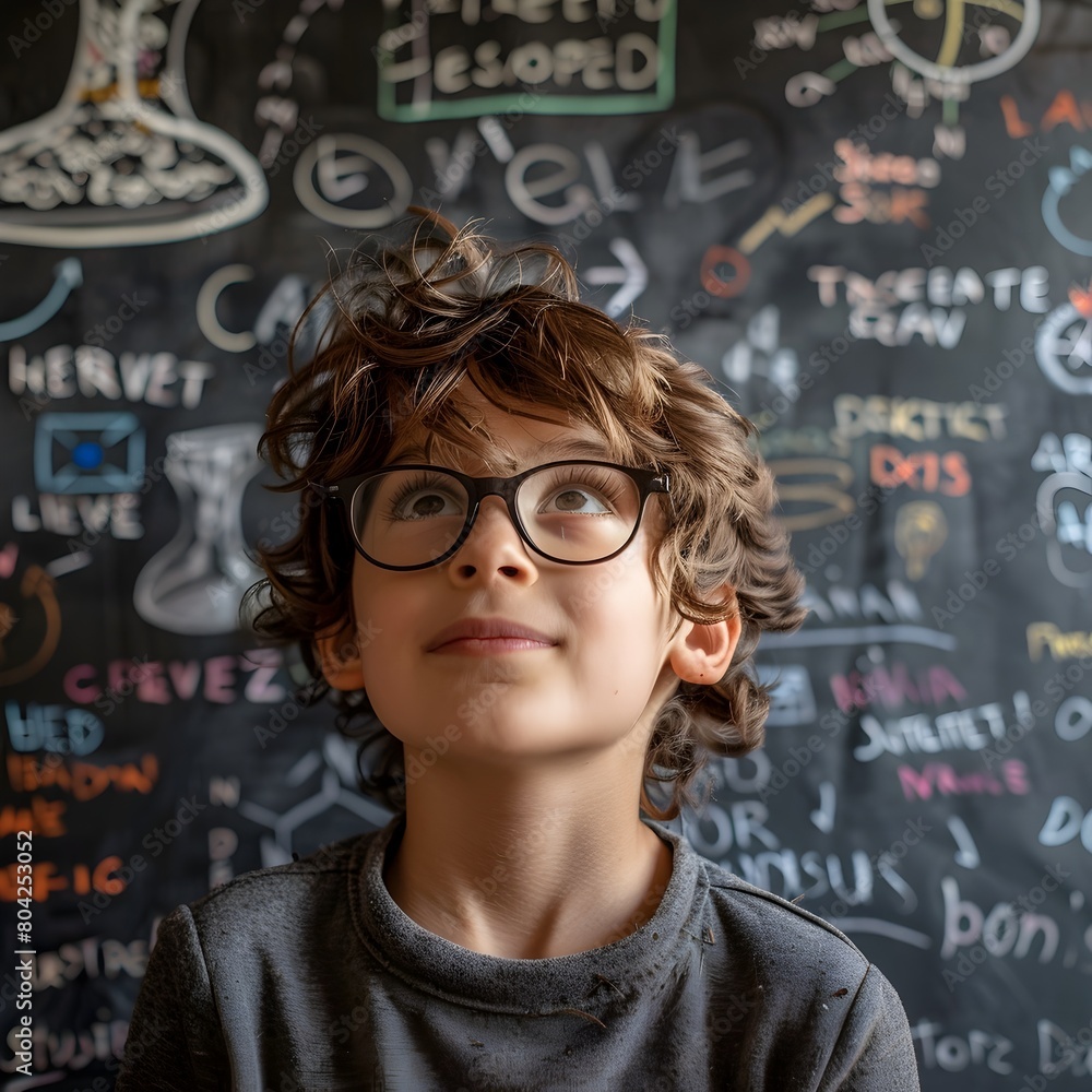 Poster thoughtful student contemplates critical thinking and problem solving strategies in the classroom