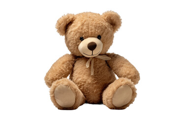 Whimsical Teddy Bear Daydreams Against a Blank Canvas. On a White or Clear Surface PNG Transparent Background.