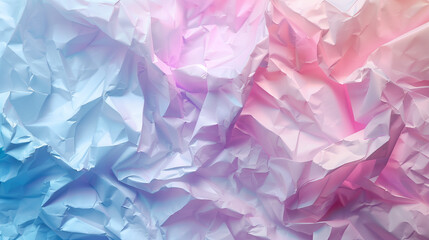 Crumpled paper background, gradient from blue to pink, tenderness, emotions, texture backdrop, professional illustration, high resolusion