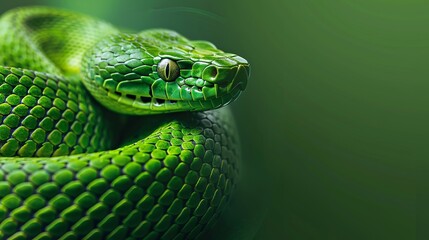Fototapeta premium green snake close up.