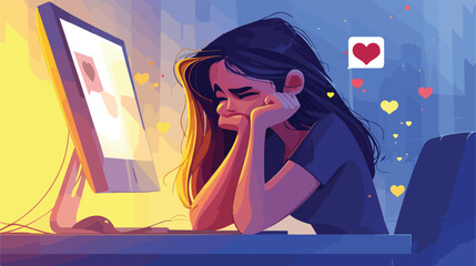 Cyber bullying people vector illustration. Cartoon