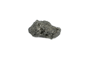 natural pyrite rough gem stone on the white background