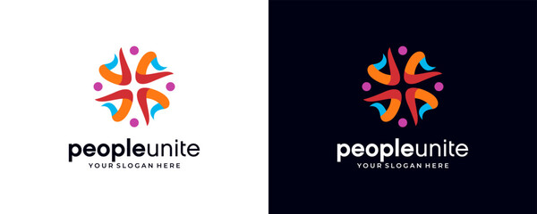 people community logo design vector illustrations