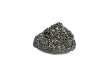 natural pyrite rough gem stone on the white background