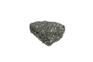 natural pyrite rough gem stone on the white background