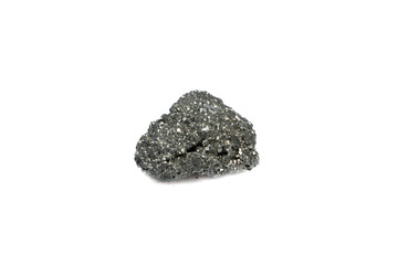 natural pyrite rough gem stone on the white background