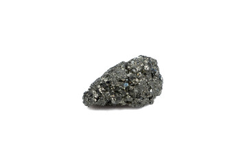natural pyrite rough gem stone on the white background