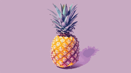 Decorative pineapple on lilac background 2d flat ca