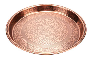 The Enigmatic Elegance of a Divine Metal Tray. On a White or Clear Surface PNG Transparent Background.