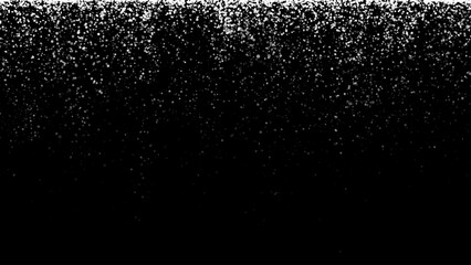 Falling Snow on the Black Background. Christmas Holiday Mood Background. New Year Weather Background. White Snow Particles. Vector Illustration.